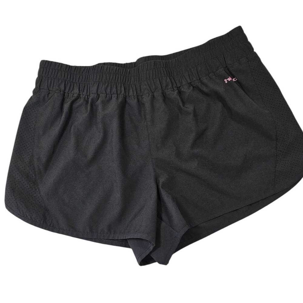 Hind Motion Womens Black Running Shorts Pink Accents Mesh Panels Size Medium